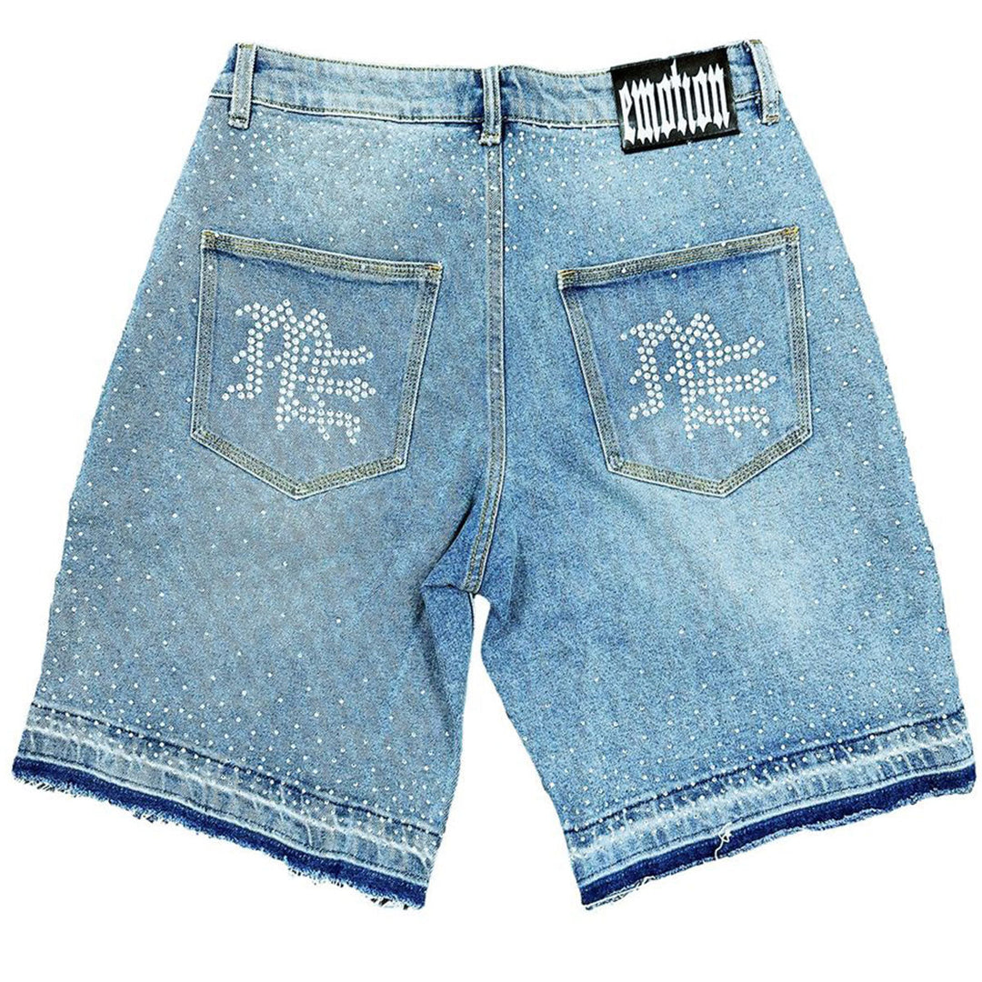 ME Rhinestone Denim Shorts (Blue)