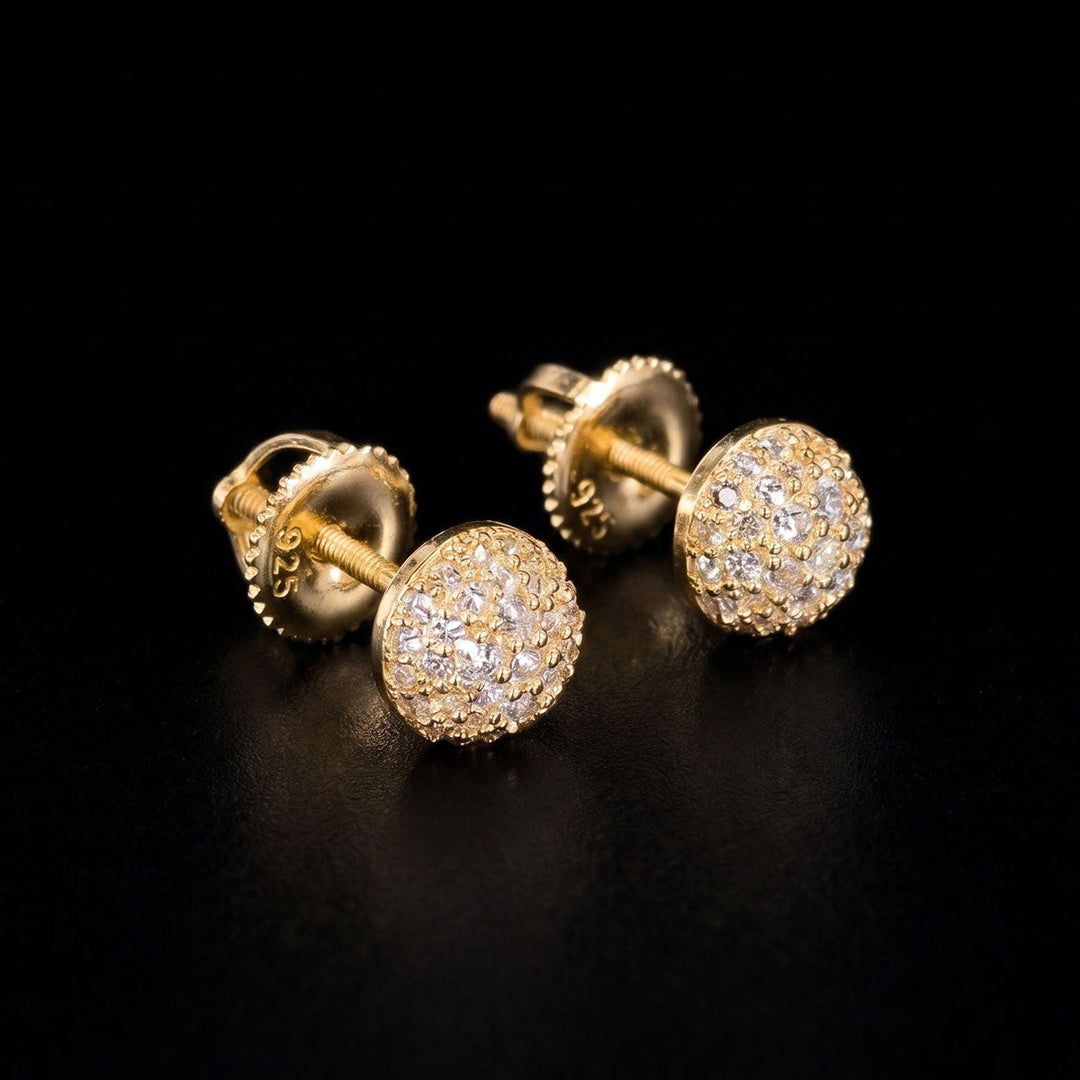 Gold Plated Inverse Moissanite Earrings
