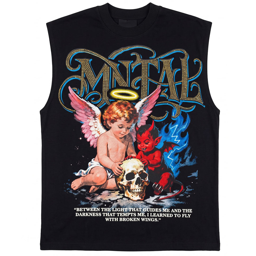 Angel Fight Sleeveless Tee (Black)