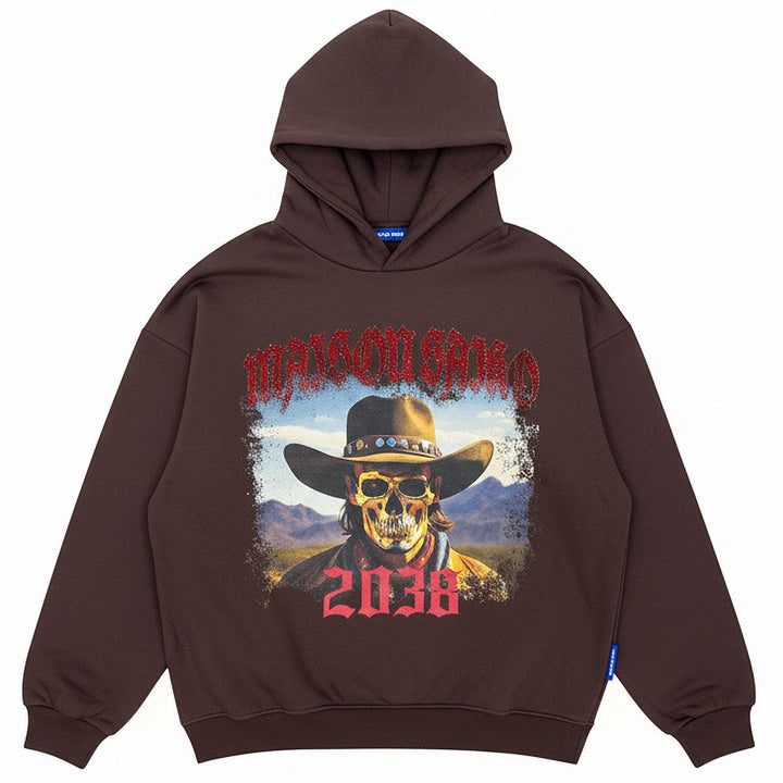 Cowboy Skull Hoodie (Brown)