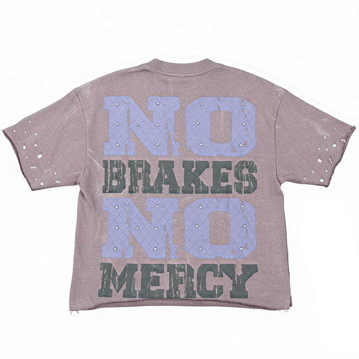 Camiseta corta con cuello redondo (lavanda)