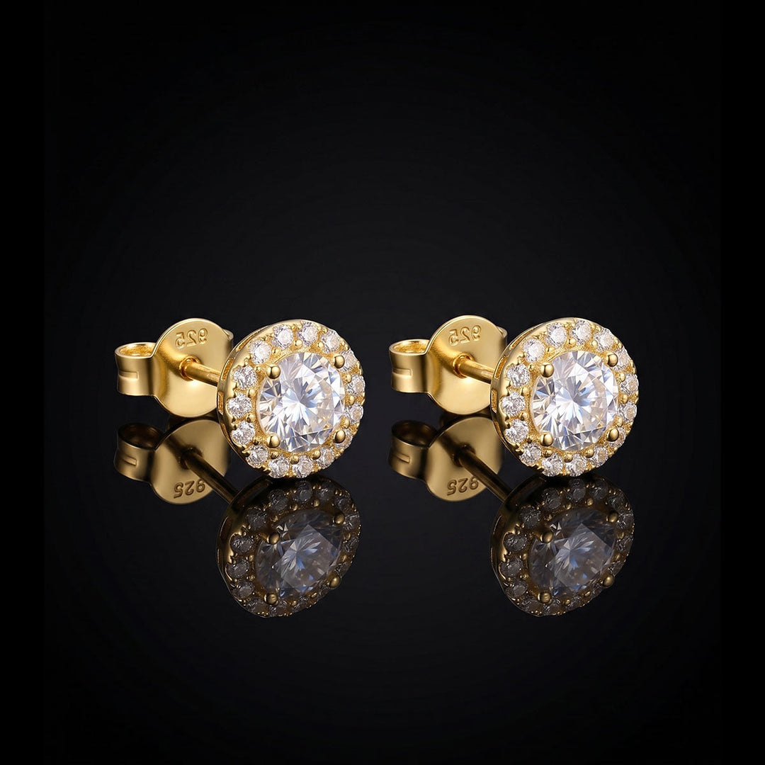 Gold Plated Mistral Moissanite Earrings
