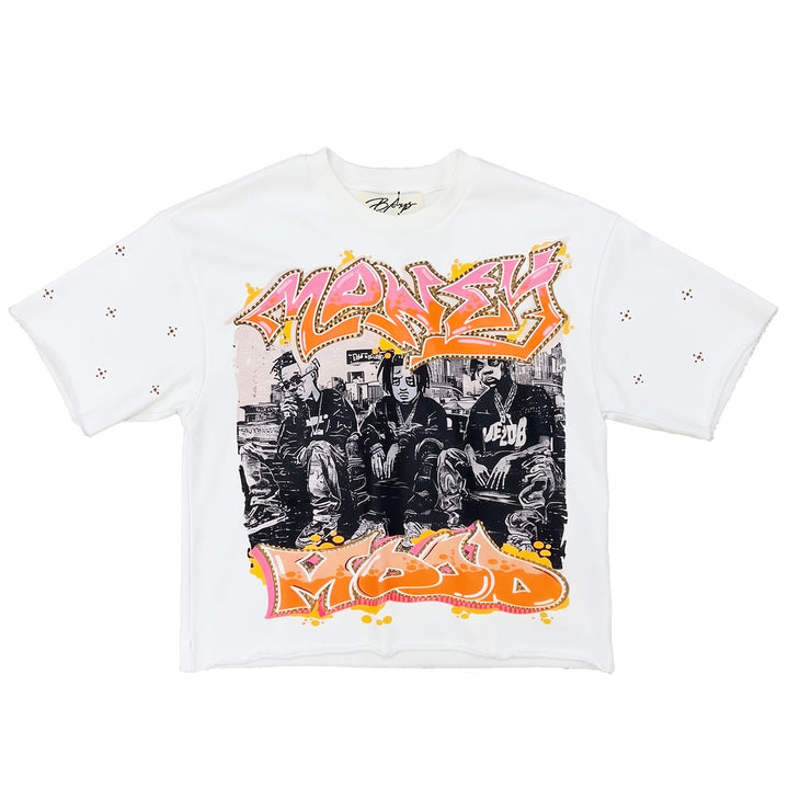 Money Mood Cropped Tee (White)