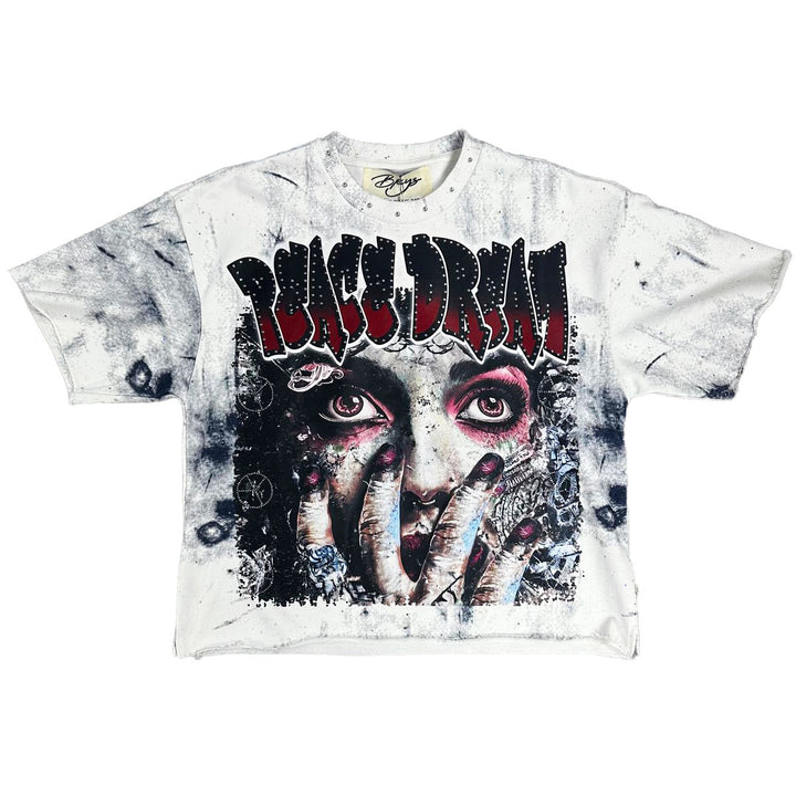 Peace Dream Cropped Tee (White)