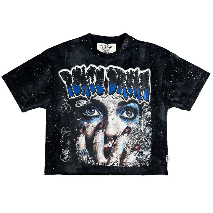 Peace Dream Cropped Tee (Black)