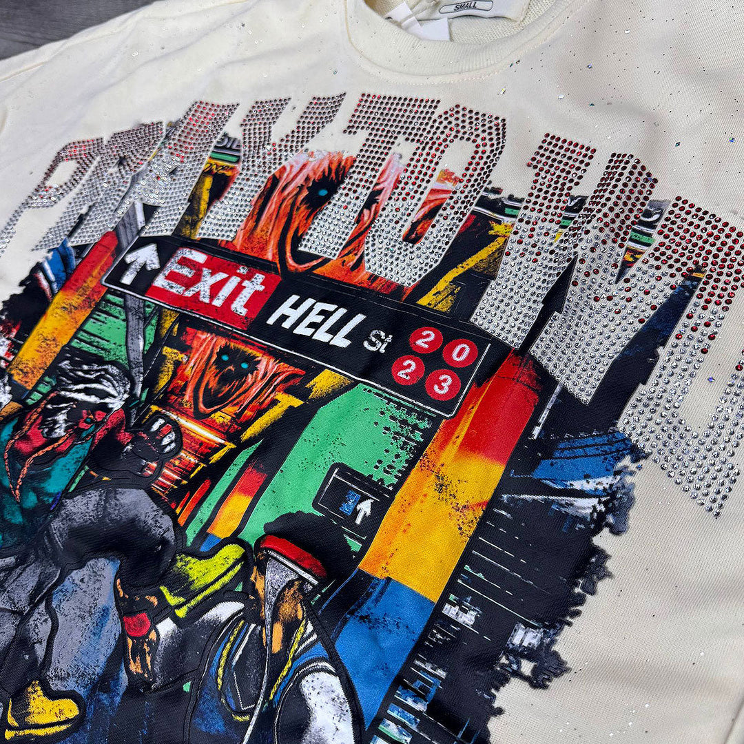 Camiseta corta Pray to Win (blanco roto)