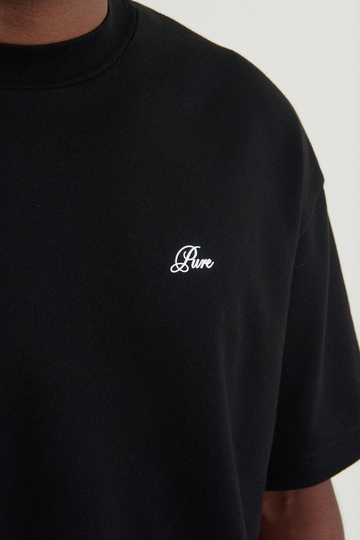 Rustic Embroidered Tee (Black)