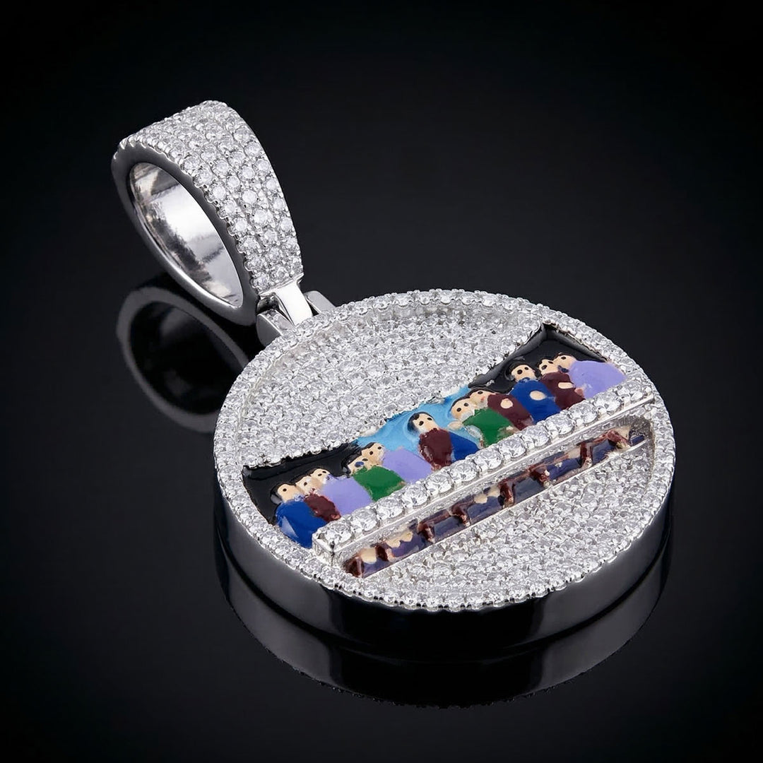 Painted Supper Moissanite Pendant