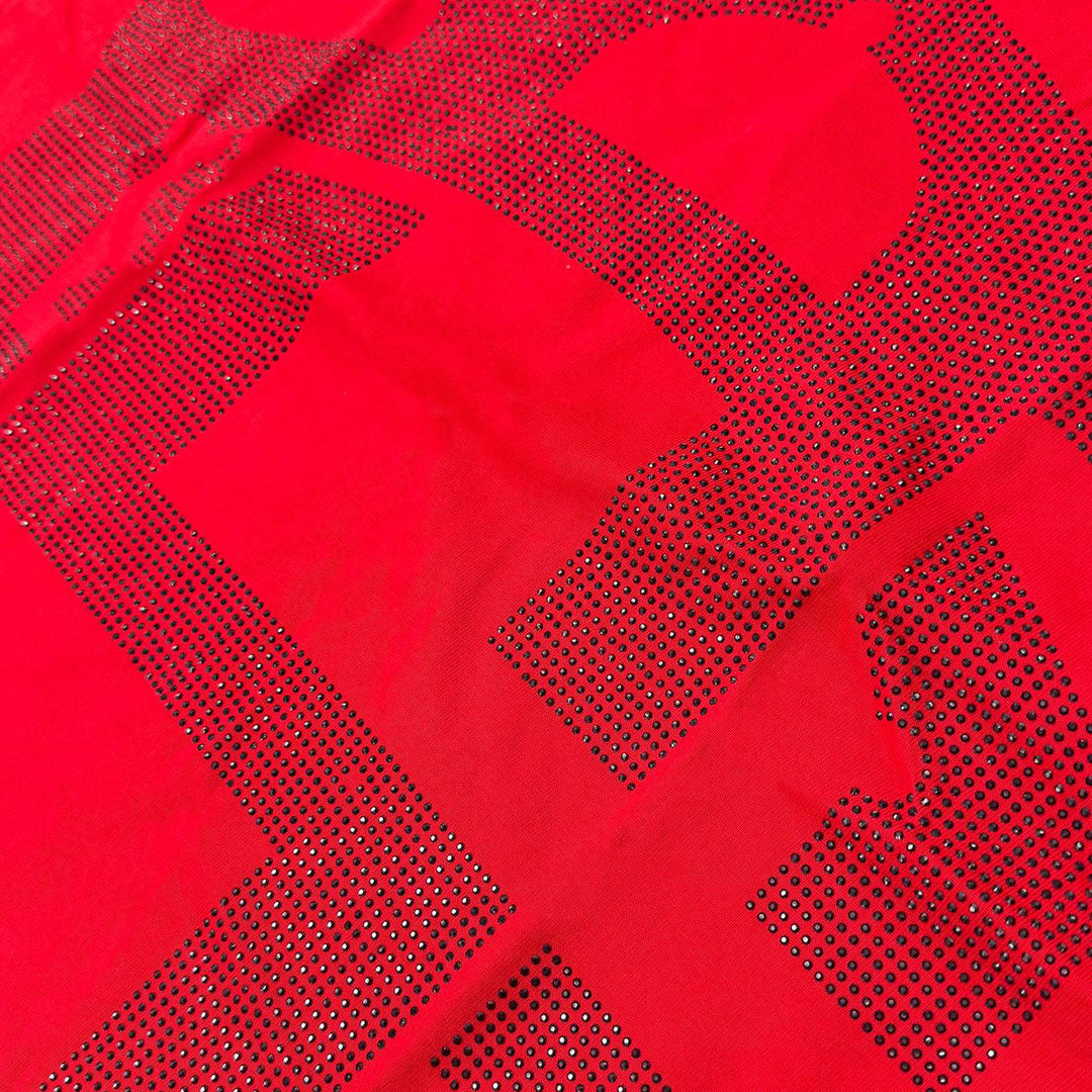 Zorath Rhinestone Oversize Tee (Red)