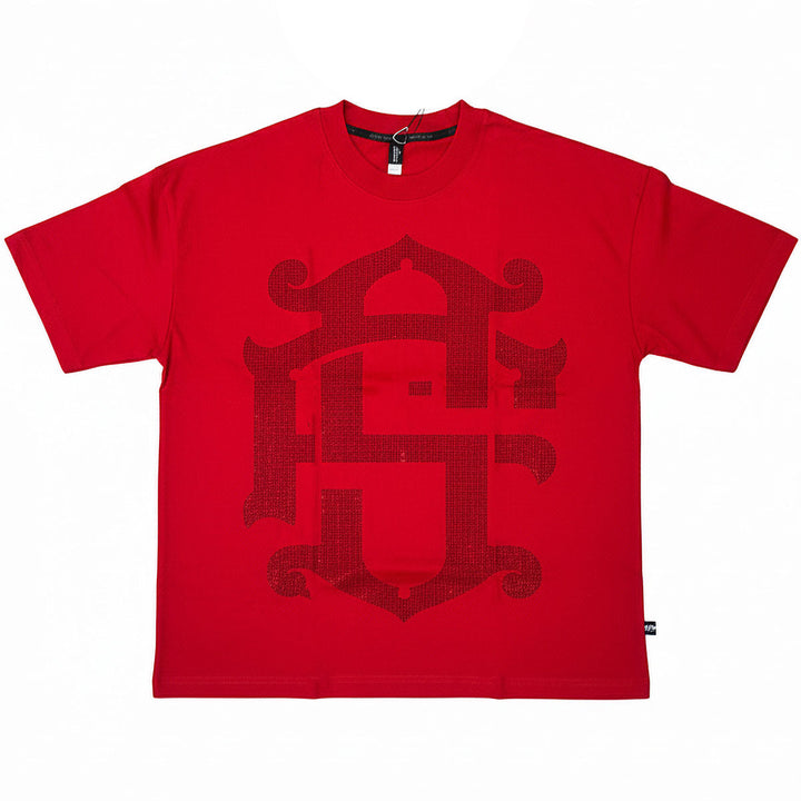 Zorath Rhinestone Oversize Tee (Red)