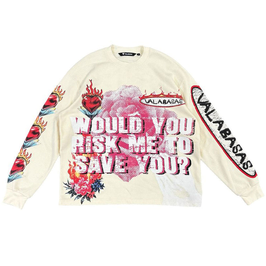 Risky Cream Long Thermal Crewneck