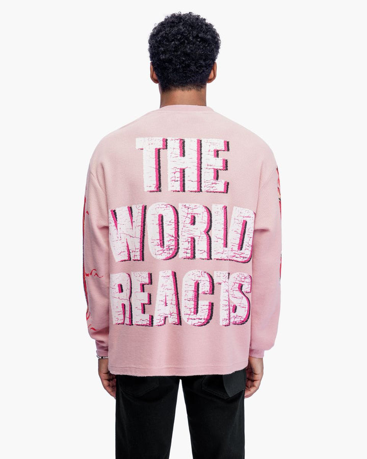 Risky Pink Long Thermal Crewneck