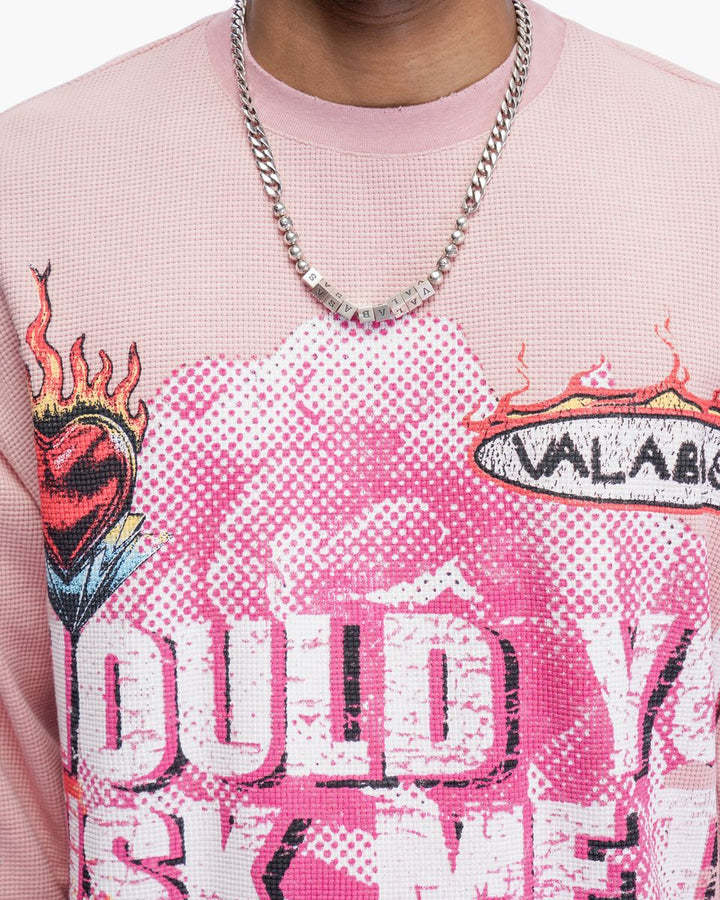 Risky Pink Long Thermal Crewneck