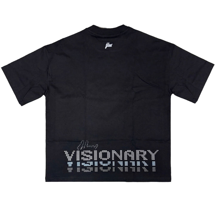 Visionary Dot Oversize Tee (Black / Aqua)