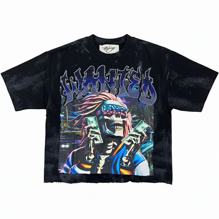 Wanted Cropped Tee (Black)