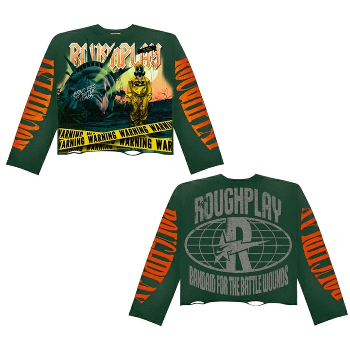 Warning Long Sleeve Tee (Green)