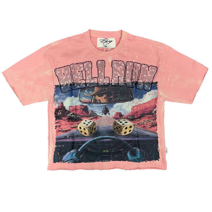 Hell Run Cropped Tee (Washed Pink)