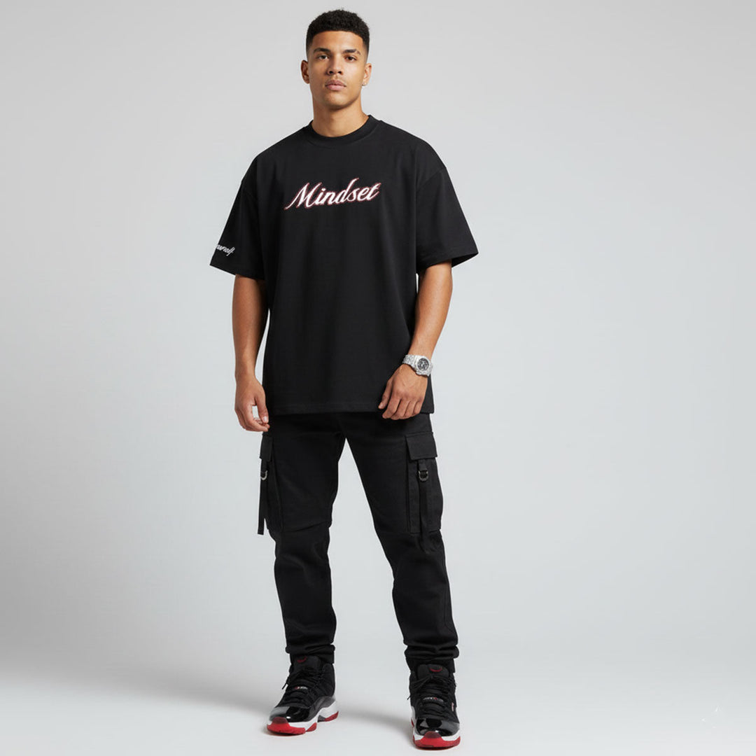 Believe in Yourself Oversize Tee (Black / Red)