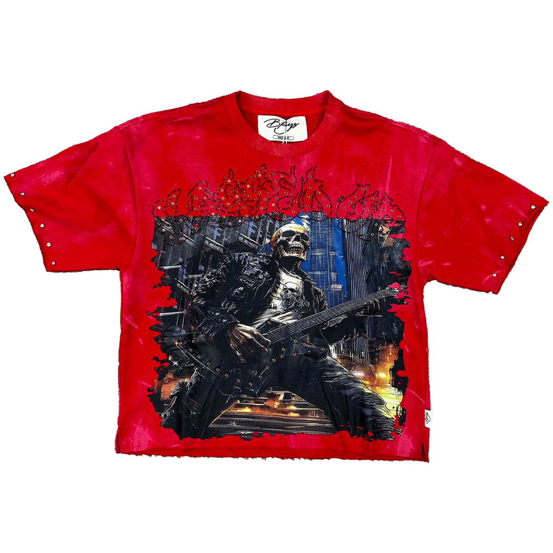 Rock My World Cropped Tee (Red)