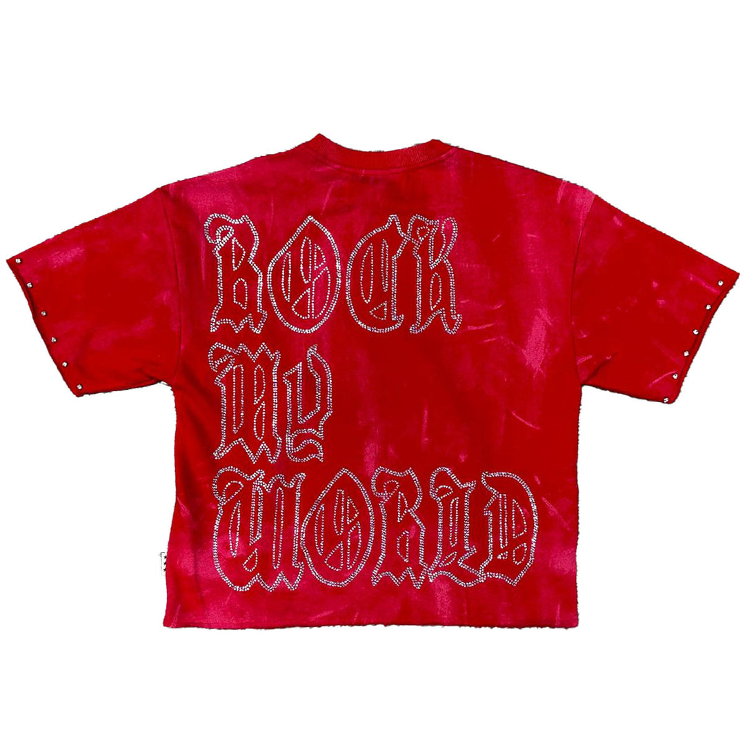 Rock My World Cropped Tee (Red)
