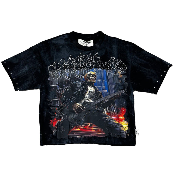 Rock My World Cropped Tee (Black)