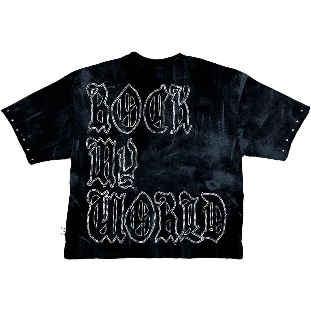 Rock My World Cropped Tee (Black)
