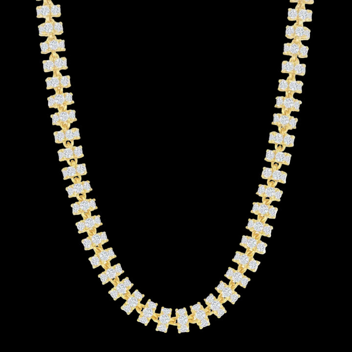 Sterling Silver 6mm Barrel CZ Chain - Gold Plated | USW 