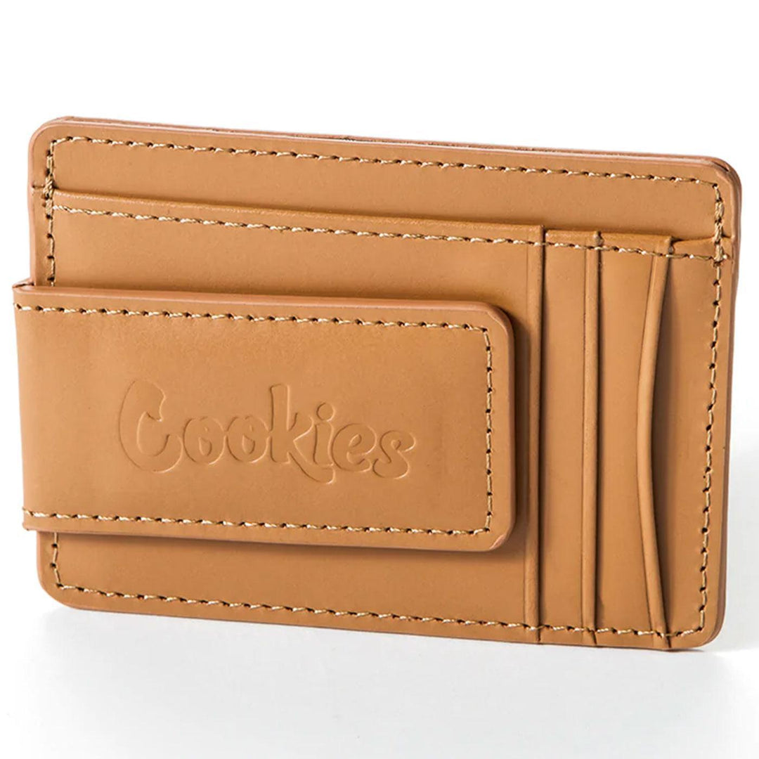 Big Chips &amp; Cookies Money Clip Leather Card Holder (Brown)