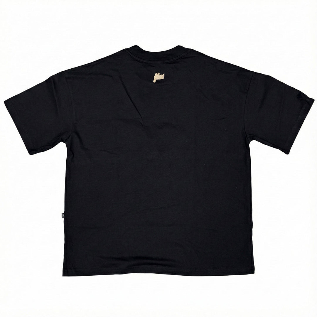 Silicone Logo Oversize Tee (Black / Beige)